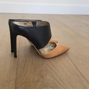 black and brown sam edleman slip on heels